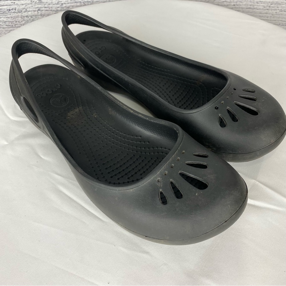 Crocs Thea Ballet Sling Back Flats Black Size 9 - Picture 3 of 9